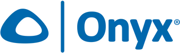 Blue Onyx logo on a black background, features a stylized oval shape and the word Onyx in bold text, conveying a modern and professional tone.